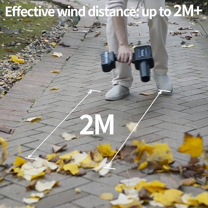 Cordless Leaf Blower with Battery 2×4000mAh and Fast Charger,Electric Small Leaf Blower Lightweight Handheld Design,Garden Blower for Lawn Care,Car Blowing Water, Patio Cleaning Leaves and Dust - NeatNest