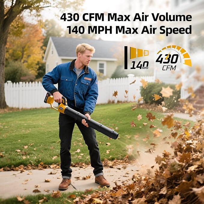 VASG Leaf Blower Cordless – Lightweight Handheld Electric Leaf Blower with Variable Speed, 21V 3×2.0Ah Batteries & Fast Charger for Effortless Lawn, Yard, Garden, Patio, Driveway & Leaf Cleanup - NeatNest