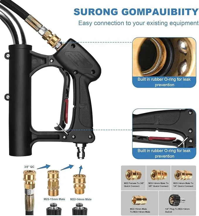 Garvee 24 in Pressure Washer Surface Cleaner with 4 Wheels&Dual Handles, 4900PSI Stainless Steel Surface Cleaner Attachment for Pressure Washer for Concrete Driveway Sidewalk Deck Patio - NeatNest