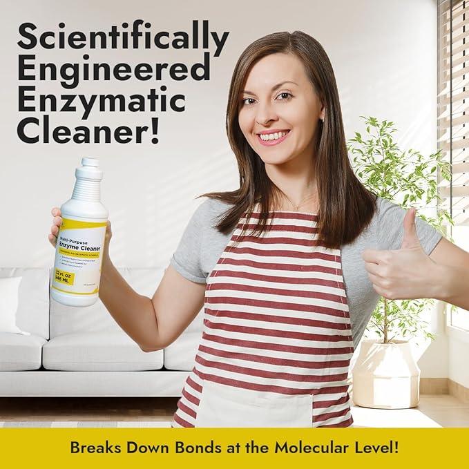 NORTHWEST ENTERPRISES Multi-Purpose Enzyme Cleaner - Household and Commercial Enzyme Cleaner, Fresh Lemon Scent (32 ounces) - NeatNest