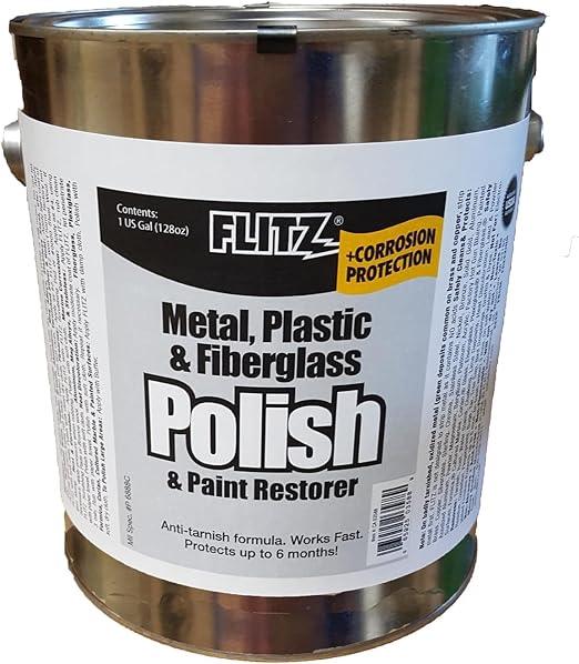 Flitz Multi-Purpose Metal Polish Paste - 1 Gallon Tub of USA-Made Chrome Polish - Works on Stainless Steel, Aluminum, Plastic, Jewelry and Cars - Non-Abrasive Cleaner & Rust Remover (1 Pack) - NeatNest