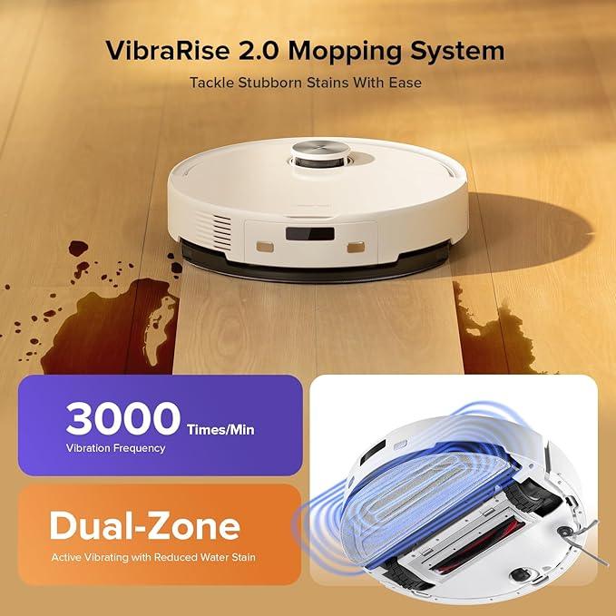 roborock Q10 S5 Robot Vacuum and Mop Cleaner, 10000Pa HyperForce Suction, Dual Anti-Tangle System, Auto-Lifting Mop, ReactiveTech Obstacle Avoidance, App Control, for Pet Hair and Carpet, White - NeatNest