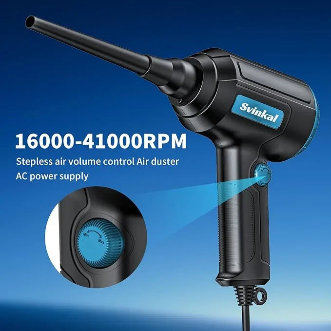 Compressed air Duster Electric 500W, Canned air Replacement, 40000RPM Air Blower, Stepless Speed, an AC dust Blower with 6ounces of Blowing Power for Computer Keyboards etc Electronic Duster - NeatNest