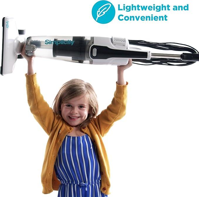 Simplicity Vacuums Corded Stick Vacuum Cleaner - Bagless, Two Speeds, HEPA Filter, Ideal for Hardwood & Tile, S60 Spiffy - NeatNest