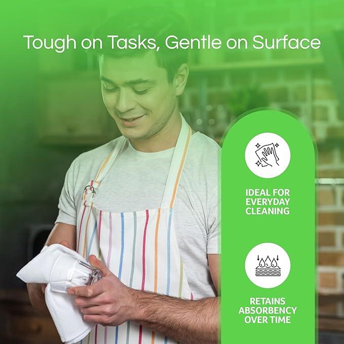 Towels N More 24 Pack 16x19 Bar Mop Towels White Absorbent Cotton Kitchen Towels - Quick Drying Towels - for Home, Restaurant, Bar Glass Cleaning Towels, Chef/Cook Etc. 30 oz - NeatNest