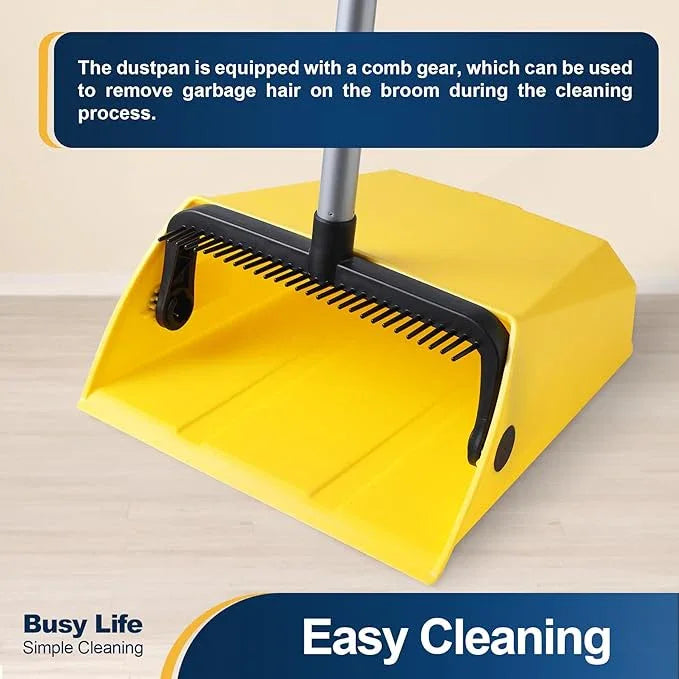 Yocada Commercial Dustpan with Comb Outdoor Indoor for Courtyard Garage Lobby Mall Market Floor Home Kitchen Room Office Pet Hair Rubbish - NeatNest