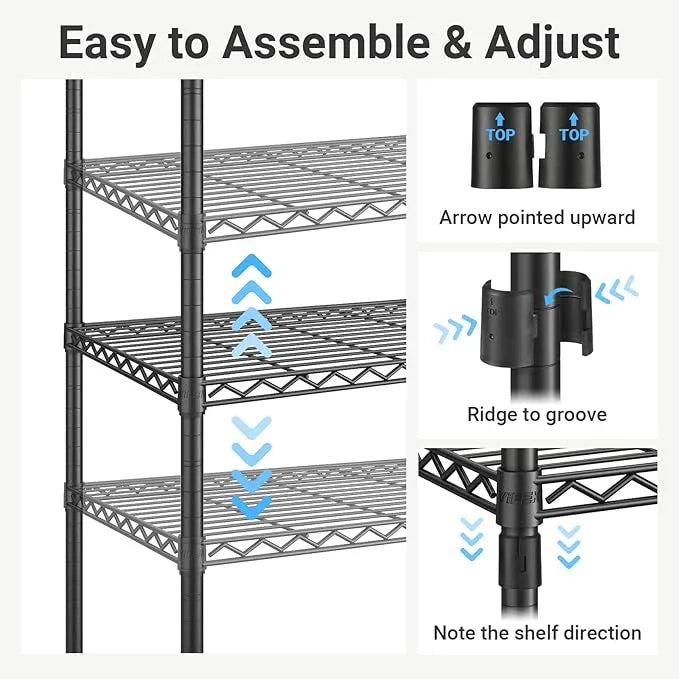 VIPEK V1 Wire Garment Rack 4 Tiers Heavy Duty Clothes Rack for Hanging Clothes Freestanding Closet Clothing Rack with 4 Adjustable Shelves, 35.4" L X 15.7" W X 70.9" H, Max Load 500LBS, White - NeatNest