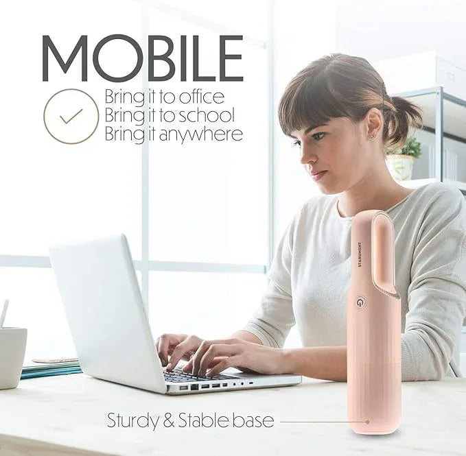STARUMENT Portable Hand Vacuum Cleaner for Dust Pet Hair Dirt Home Car Interior, Furniture Lightweight Easy to Use, Compact Design Battery Rechargeable with USB-C Cable Pink - NeatNest