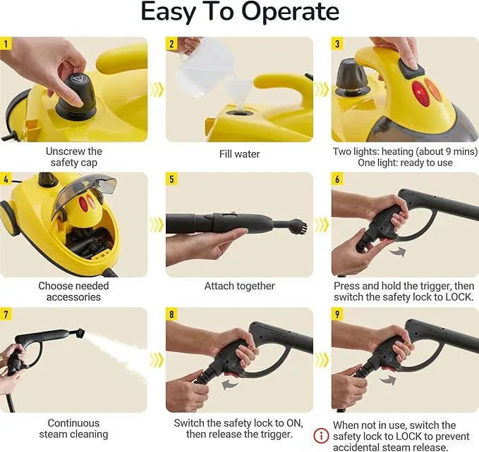 Steam Cleaner with 28-in-1 powerful, deep cleaning for home, floor, car, tiles, grout, oven,grove,range, wall and window in kitchen, living room,bathroom, high temperature steam cleaning - NeatNest