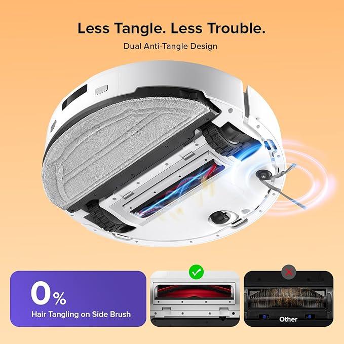 roborock Q10 S5 Robot Vacuum and Mop Cleaner, 10000Pa HyperForce Suction, Dual Anti-Tangle System, Auto-Lifting Mop, ReactiveTech Obstacle Avoidance, App Control, for Pet Hair and Carpet, White - NeatNest