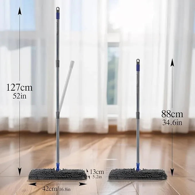 Two Sided Dust Mop Floor Cleaning System, MASTERTOP 360 Microfiber Mop with Stainless Steel Handle,Wet Dry Mop,Flat Flip Mops for Hardwood, Laminate, Vinyl, Tiles,4 Washable Mops Pads - NeatNest