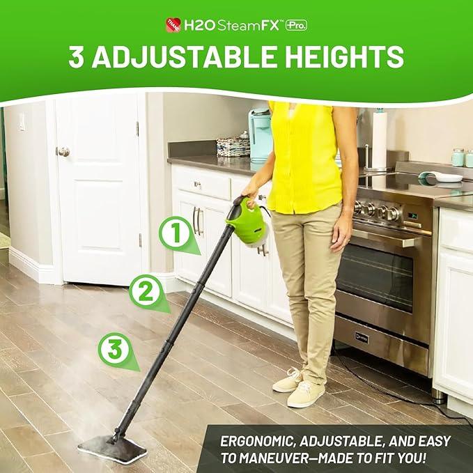 H2O SteamFX Pro Handheld Steam Cleaner with 12 Accessories – Multipurpose Steam Mop for Floors, Carpets, Upholstery, and Outdoor Surfaces, Ideal for Deep Home and Patio Cleaning - NeatNest