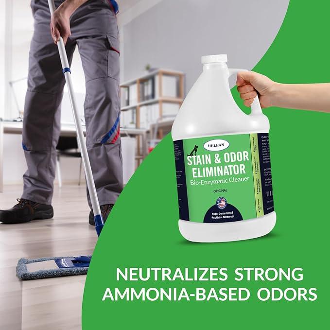 Strong Stain & Odor Eliminator - Cats & Dog Enzymatic Urine Destroyer -MADE IN USA- Fresh Scent Multi-Purpose Pet Stain Remover for Floors, Carpet, Bathrooms, Drains & Trash Deodorizer cleaner, 128oz - NeatNest