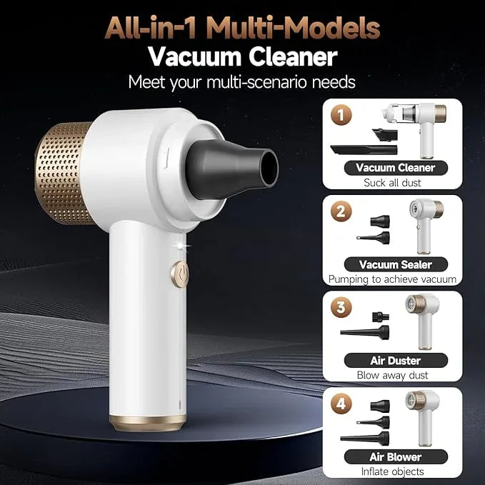 Car Vacuum Cleaner, 16000PA Mini Car Vacuum Cordless Powerful, 7 in 1 Portable Handheld Vacuum Cordless with LED Light, Dual Filters, One-Touch Empty for Pet Hair, Home, Office - NeatNest