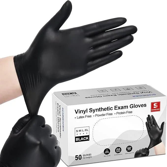 Schneider Vinyl Synthetic Exam Gloves, 4 Mil, Latex Free Disposable Gloves for Medical, Cooking, Cleaning, and Food Prep - NeatNest