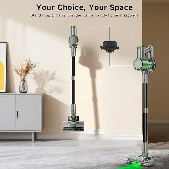 Cordless Stick Vacuum Cleaner - Lightweight Handheld Vacuum with Self Standing, Removable Battery with 45min Running Time, Anti-tangle Wireless Vacuum for Home Pet Hair/Hardwood Floor/Carpet GB - NeatNest