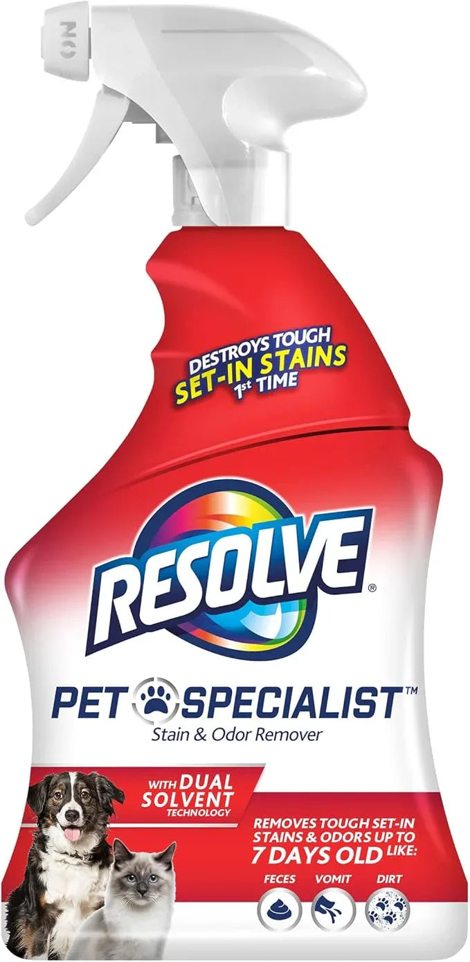 Resolve Pet Specialist Carpet Cleaner Spray – for Removal of Pet Stains & Odors Up to 7 Days Old, 22oz - NeatNest