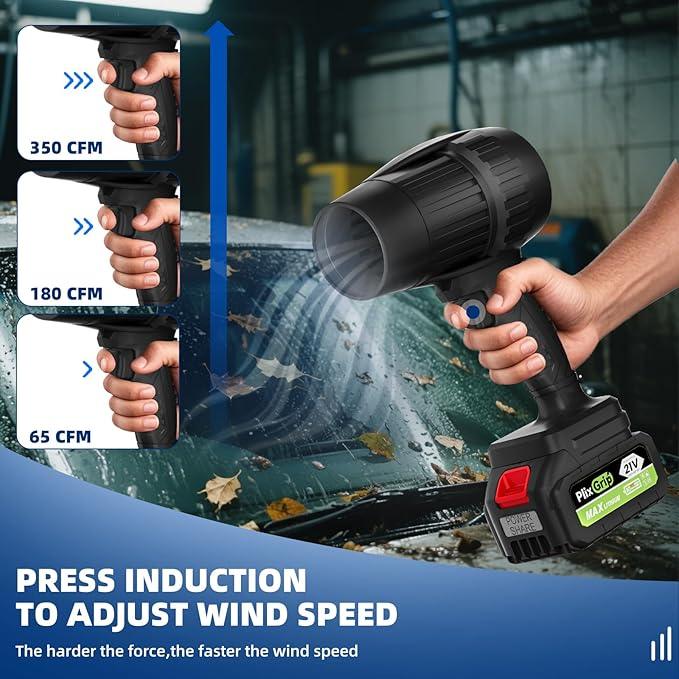 Leaf Blower Cordless - Lightweight Electric Handheld Blower with Battery and Charger, 3 Speed Mode, Blowers for Lawn Care, Patio Cleaning, Dust Cleaner (Black) - NeatNest