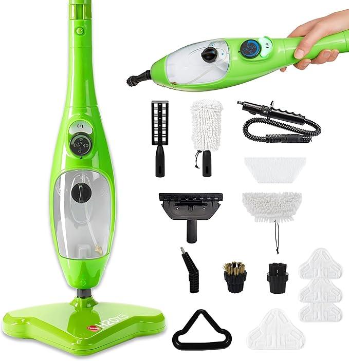 H2O X5 5-in-1 Multi-Purpose Steam Mop, Handheld Steam Cleaner, Adjustable Height, Removable Tank, Large Capacity, Rapid Heat Up, Steam Control, Lightweight, High Pressure with additional 3pk pads - NeatNest