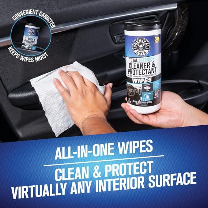 Chemical Guys Canister Wipes - VRP & Total Car Interior Cleaner & Protectant, Great for Cars, Trucks, SUVs, RVs, & More (60 Ct) - NeatNest