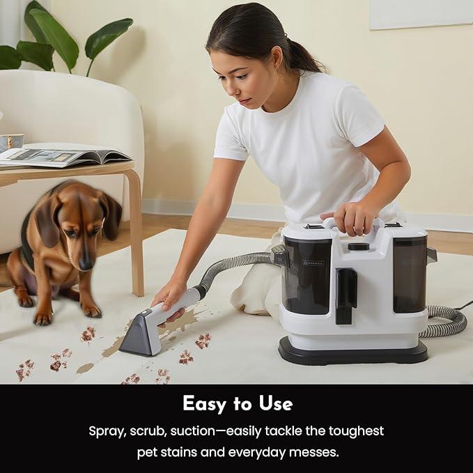 Cutewolf Portable Carpet & Upholstery Cleaner Machine, Handheld Spot Remover, 14Kpa Strong Suction Multi-purpose Deep Cleaner for Couch, Car, Stairs, Rugs, Pet Stains - NeatNest
