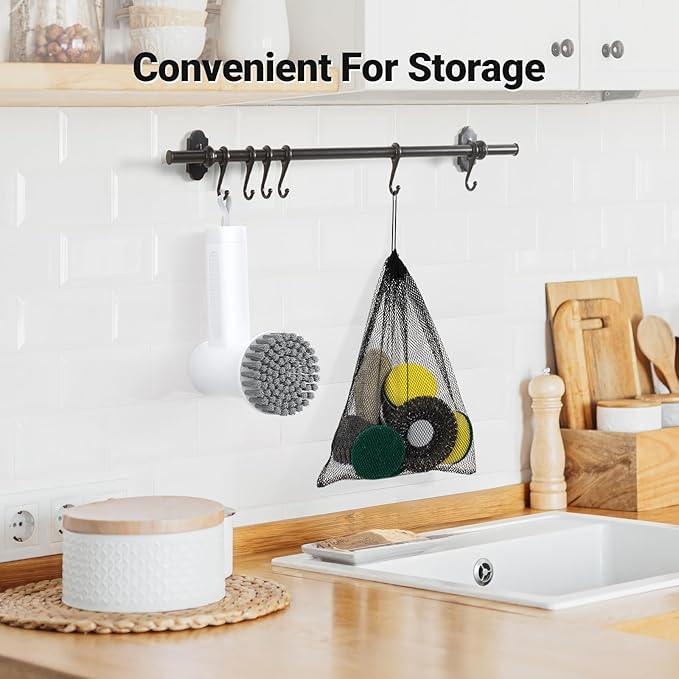 Electric Spin Scrubber, 3000 mAh Cordless Power With 8 Replaceable Heads, Dual Speed Lightweight Handheld for Cleaning Stove/Bowl/Sink/Corner/Tile/Grout (White) - NeatNest
