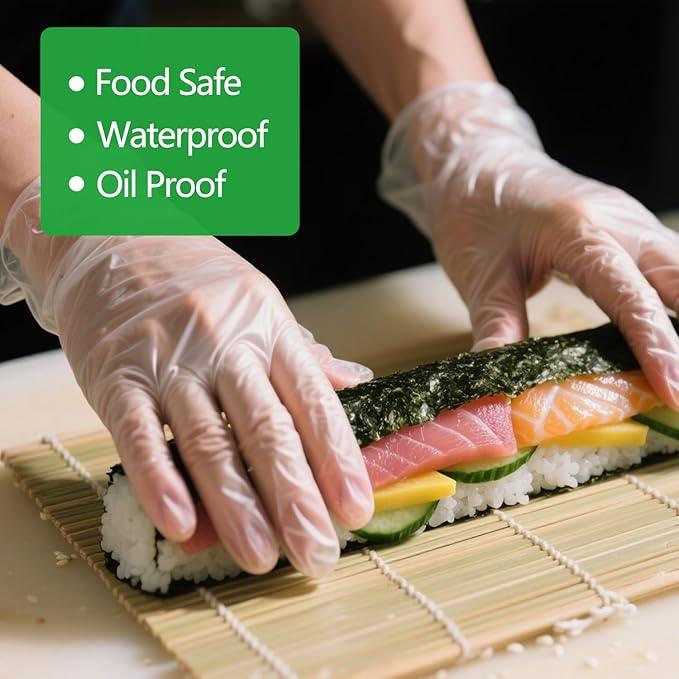 Disposable Vinyl Gloves Clear, Latex & Powder Free, Food Grade Safe for Food Prep Kitchen Cooking Cleaning Salon - NeatNest