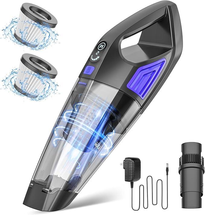 Handheld Vacuum Cordless Cleaner,Powerful Portable and Dust Buster Hand Vcauum Rechargeable with Large-Capacity Battery for CarPetOfficeHome(Dark Blue) - NeatNest
