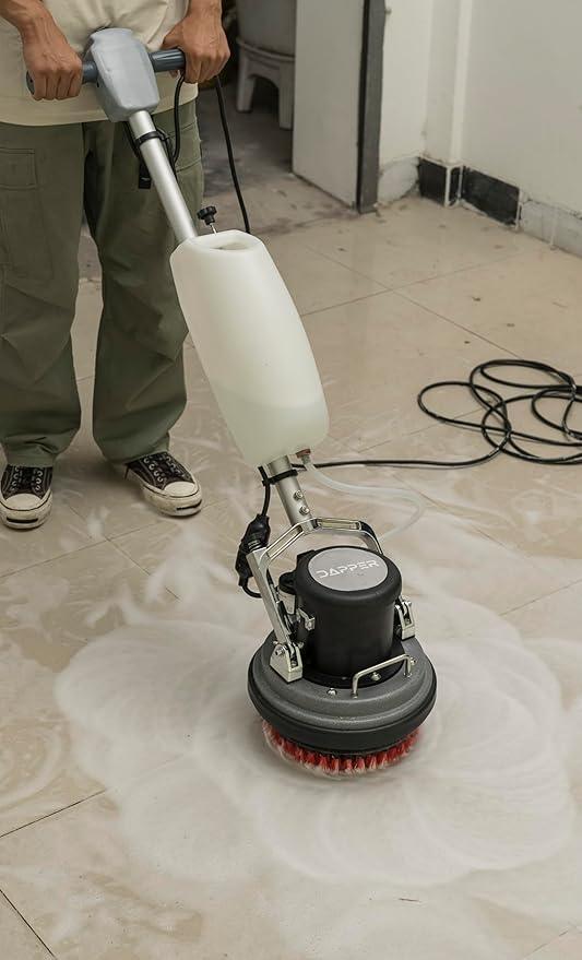 10" Heavy-duty Multi-Functional Floor Buffer Polisher Machine - Clean, Buff, Scrubb and Polish with Ease! Ideal for Carpets Too! Includes Optional Solution Tank, 2 Brushes and 3 Scouring Pads - NeatNest
