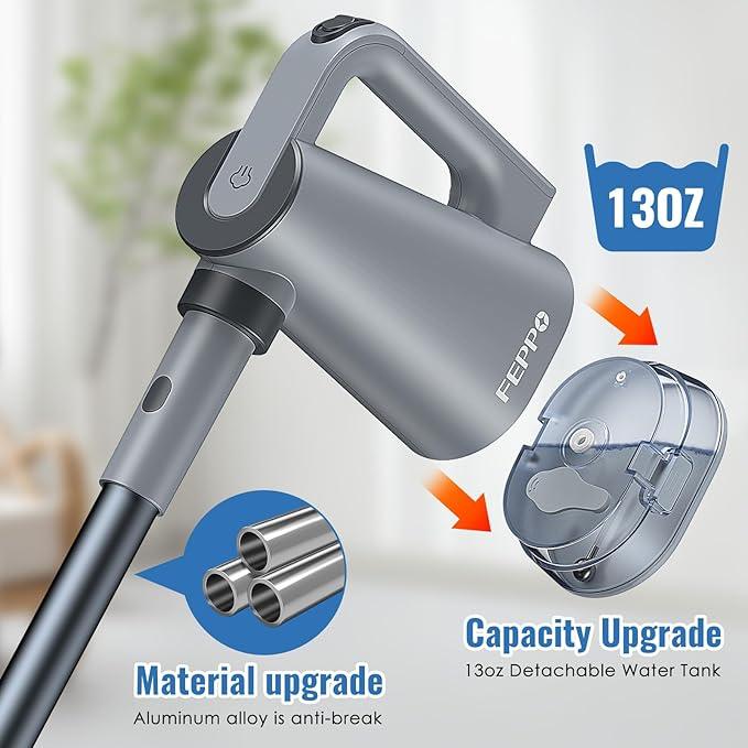 FEPPO Steam Mop & Detachable Handheld Steam Cleaner for Home and Floor Cleaning, 15s Heat-Up, 230°F Floor Steamer for Deep Cleaning with Multi-purpose Attachments Hardwood Floors, Tile,Grout,Furniture - NeatNest