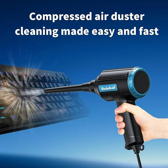 Compressed air Duster Electric 500W, Canned air Replacement, 40000RPM Air Blower, Stepless Speed, an AC dust Blower with 6ounces of Blowing Power for Computer Keyboards etc Electronic Duster - NeatNest