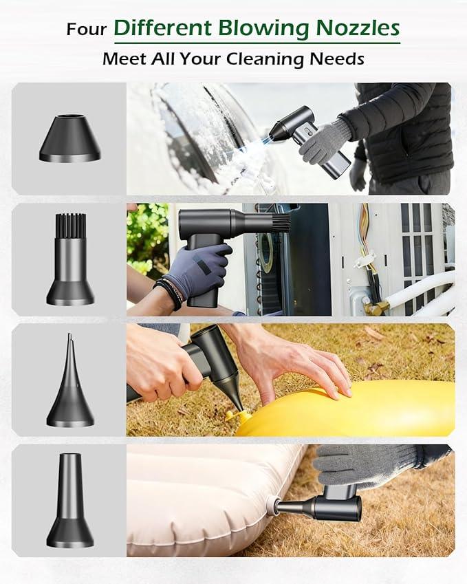 Compressed Air Duster, Electric Air Duster 130000RPM Cordless Rechargeable Motor Portable Blower, Adjustable Mini Blower for Computer, Keyboard, Outdoor, House and Car, Replaces Compressed Air Cans - NeatNest