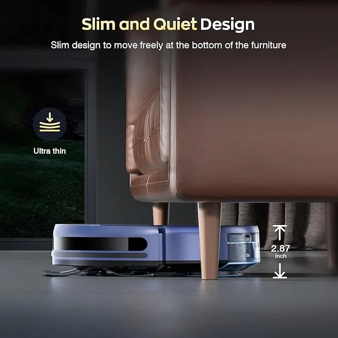 Robot Vacuum and Mop Combo with APP/Voice/Remote Control, Robot Vacuum Cleaner Schedule, Strong Suction, Tangle-Free, Slim, Auto Recharge for Homes with Pets, Low Pile Carpet, Hard Floors - NeatNest