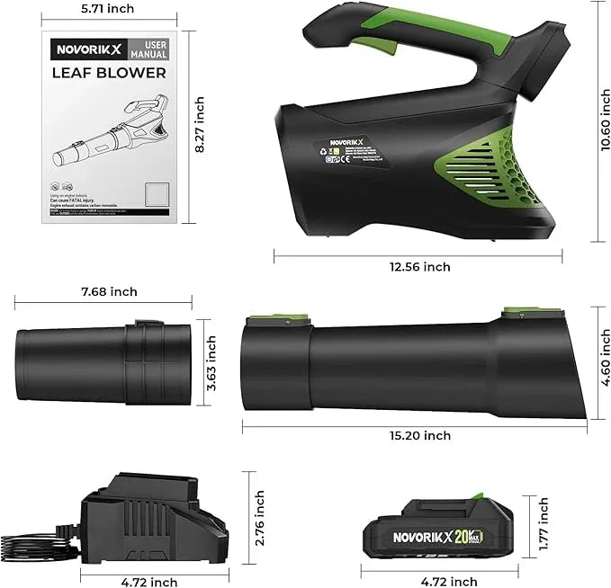 20V Handheld Electric Cordless Leaf Blower with 2.0Ah Battery & Fast Charger, Powerful up to 93 MPH, 350 CFM Variable-Speed - NeatNest