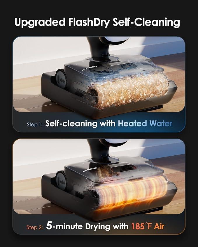 Tineco Floor One S9 Artist Pro Wet Dry Vacuum Cleaner, 22kPa Suction, 360° SmoothDrive, Anti-Tangle Design, 185°F Flashdry, 75 Min Runtime, Dual-Edge Cleaning, 180° Lay-Flat - NeatNest