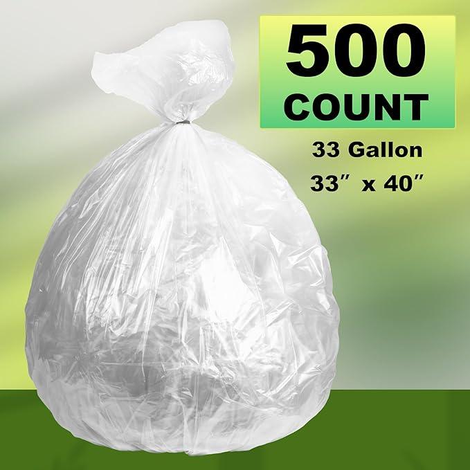 Trash Can Liner - Wholesale 500 Count Garbage Bags on Perforated Roll 33 Gallon Multipurpose for Office Bathrooms Business Home Commercial and Industrial Needs - NeatNest