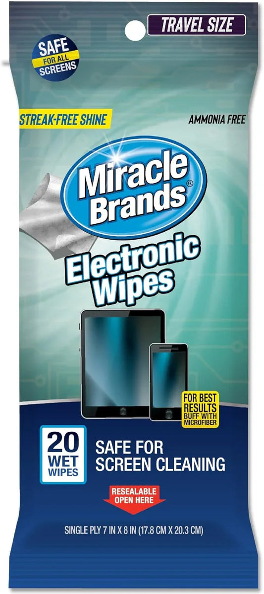MiracleWipes for Electronics Cleaning - Screen Wipes Designed for TV, Phones, Monitors and More - 20 Count - NeatNest