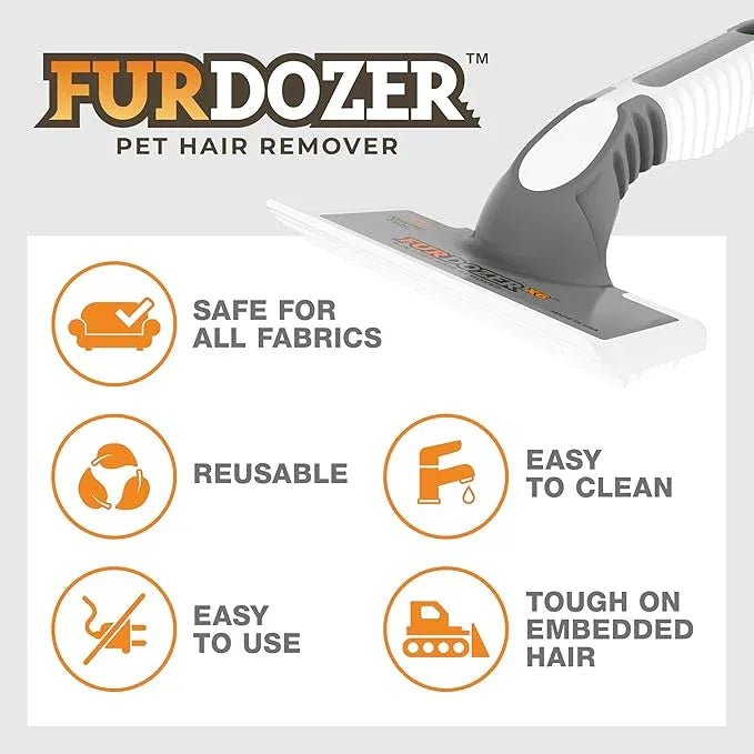 FurDozer Pet Hair Remover & Auto Detailing Tools - Cat & Dog Hair Remover for Carpets, Car Interiors, Couches, Bedding, & Pet Furniture (Gray, (3 Pack) - X6, X3 PRO, X3 MINI) - NeatNest