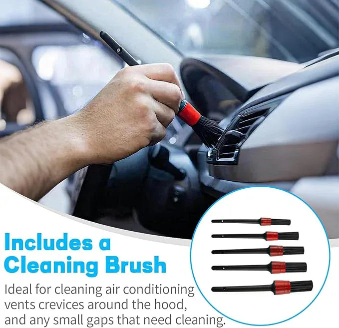 JUSTHERE Detailing Car Cleaning Gun Interior Dryer Air Blow Gun, High Pressure Blower Gun with 5 Pcs Brushes for Auto Carpet Seats Dashboard Console Cleaning - NeatNest