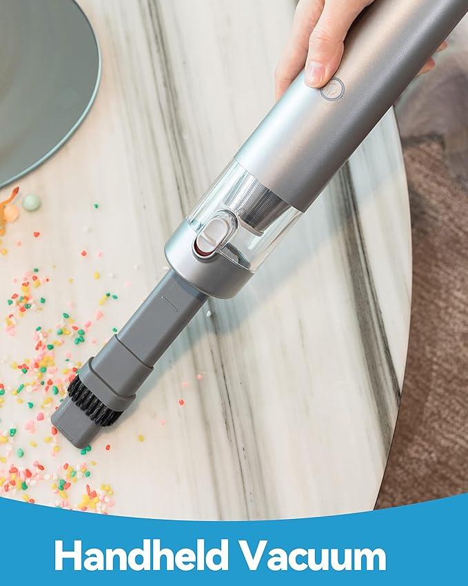 Brigii Mini Handheld Vacuum Cordless, 3 in 1-Car Vacuum & Air Duster & Hand Pump, 3 Kinds of Crevice Nozzles for Small Spaces, Crevices, Portable Rechargeable Cleaner-M1 - NeatNest