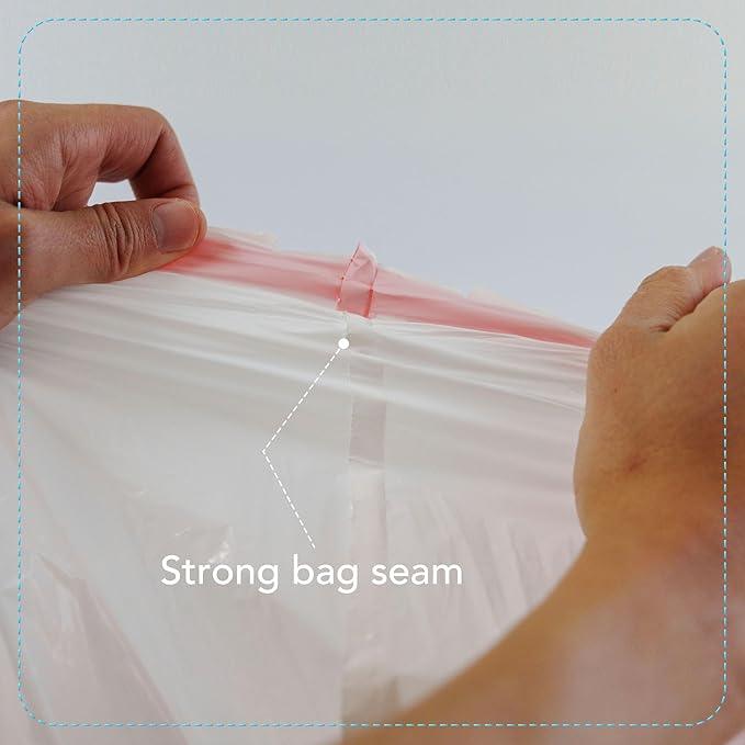 13 Gallon Drawstring Trash Bags, Unscented 200 Count Tall Kichen Garbage Bags, Pre-Separated, Ultral Strong, Leakproof, Sturdy, White - NeatNest