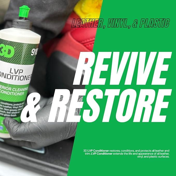 3D Leather, Vinyl & Plastic Conditioner | Restores, Conditions & Protects Car Interiors | Non-Greasy UV Protection for Seats, Steering Wheels, & Trim |16 oz - NeatNest