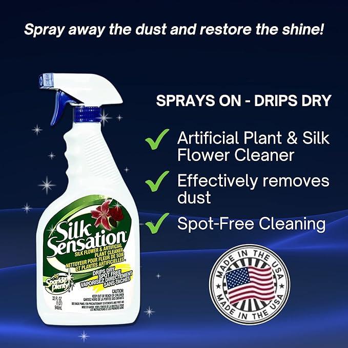 Sparkle Plenty Silk Sensation Cleaning Solutions Bundle - Sparkle Plenty Chandelier Cleaner Drip Dry Spray No Wipe & Silk Plant Cleaner Spray No Wipe - Artificial Plants & Flowers Spray Away Cleaner - NeatNest