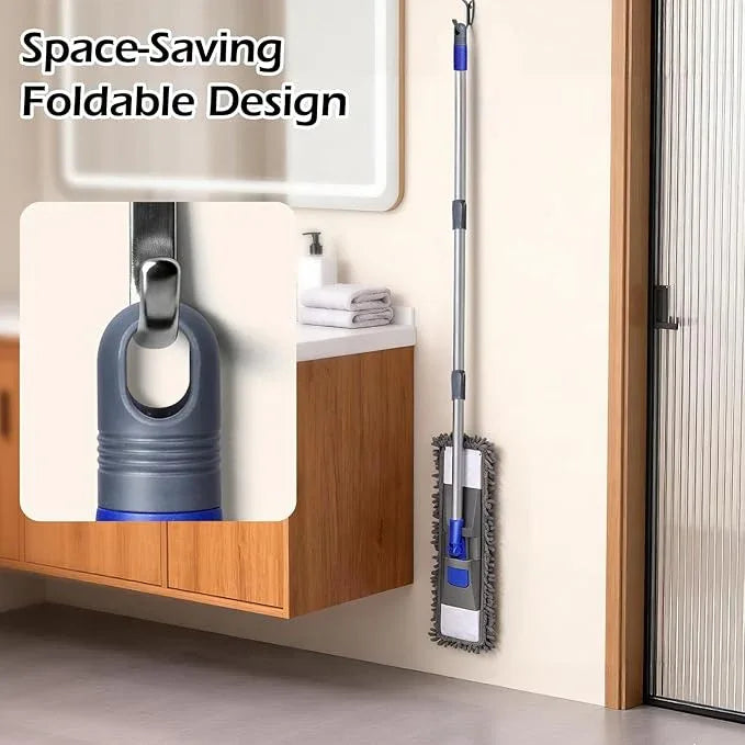 MASTERTOP Microfiber Mop for Floor Cleaning, Flat Dust Mop for Home and Kitchen, Adjustable Stainless Steel Handle with 4 Washable Pads&1 Cleaning Scrape for Hardwood, Vinyl - NeatNest
