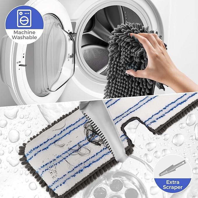 MASTERTOP Microfiber Dust Mop,Double-Sided Flat Mops for Hardwood Floors with 4 Reusable Mop Pads, Floor Mops with Stainless Steel Handle and Extension, Cleaner for Hardwood, Vinyl, Laminate, Tile - NeatNest