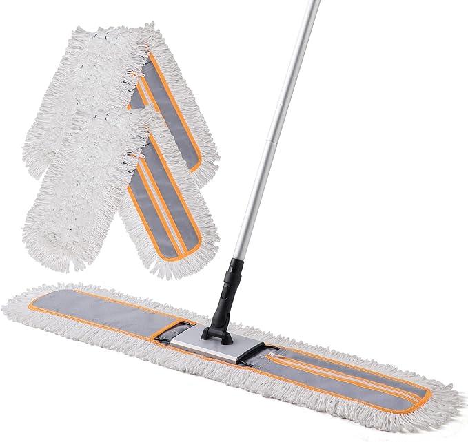 36” Commercial Dust Mop for Hardwood Floor Cleaning, Heavy Duty Push Broom Mop Hotel Company Household Cleaning Supplies for Hardwood, Tiles, Marble,Vinyl Plank Floors Cleaning - NeatNest