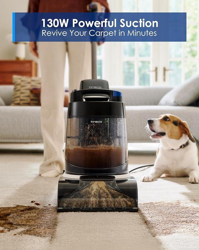 Tineco CARPET ONE Cruiser Smart Carpet Cleaner, Self-Cleaning and FlashDry, Deep Cleaning for Carpet and Upholstery 167℉ PowerDry 130W Powerful suction SmoothPower - NeatNest