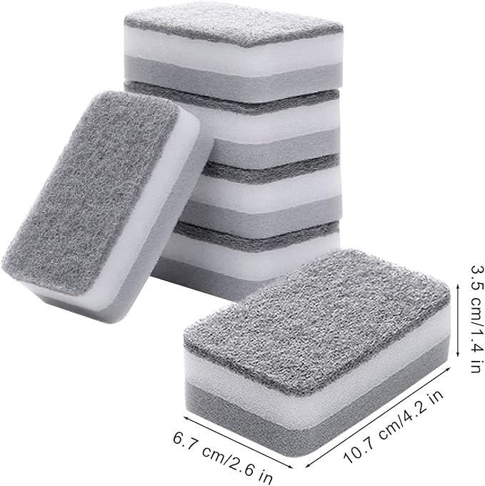 Individually Wrapped Sponges 20 Pack Kitchen Dishwashing Sponge Bulk, Non Scratch Dishes Scouring Pad Dishcloth, Odor-Free Sponge Wipes for Household Cleaning Dishes Travel Apartments - Grey - NeatNest