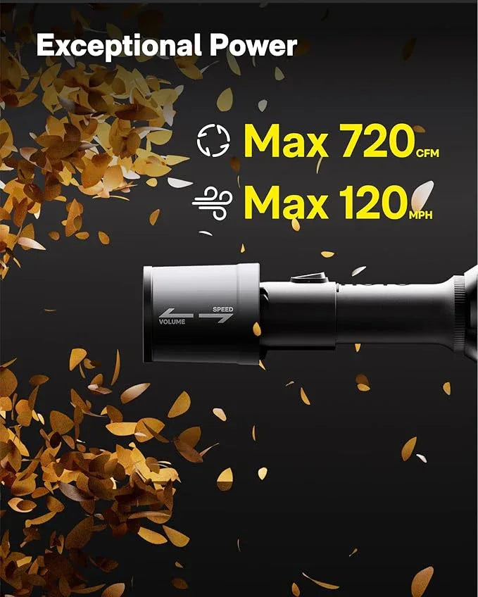 HOTO Cordless Leaf Blower, MAX 720CFM 120MPH, Electric Lightweight Leaf Blower with Battery, USB-C Fast Charging, Handheld Mini Blower for Lawn Care, Snow, Yard, Leaves, Dust - NeatNest
