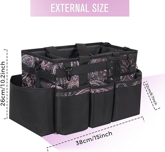 Wearable Cleaning Caddy, Cleaning Caddy Supplies Organizer with Handle & Shoulder Straps for Housekeepers, Under Sink & Car Cleaning Tool Organizers Bag with 4 Foldable Divider (Totem) - NeatNest